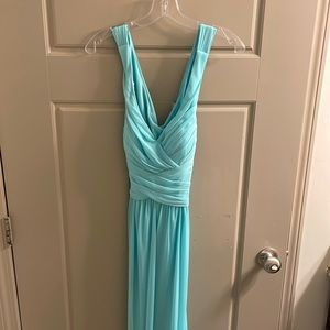Wedding floor gown dress teal/aqua